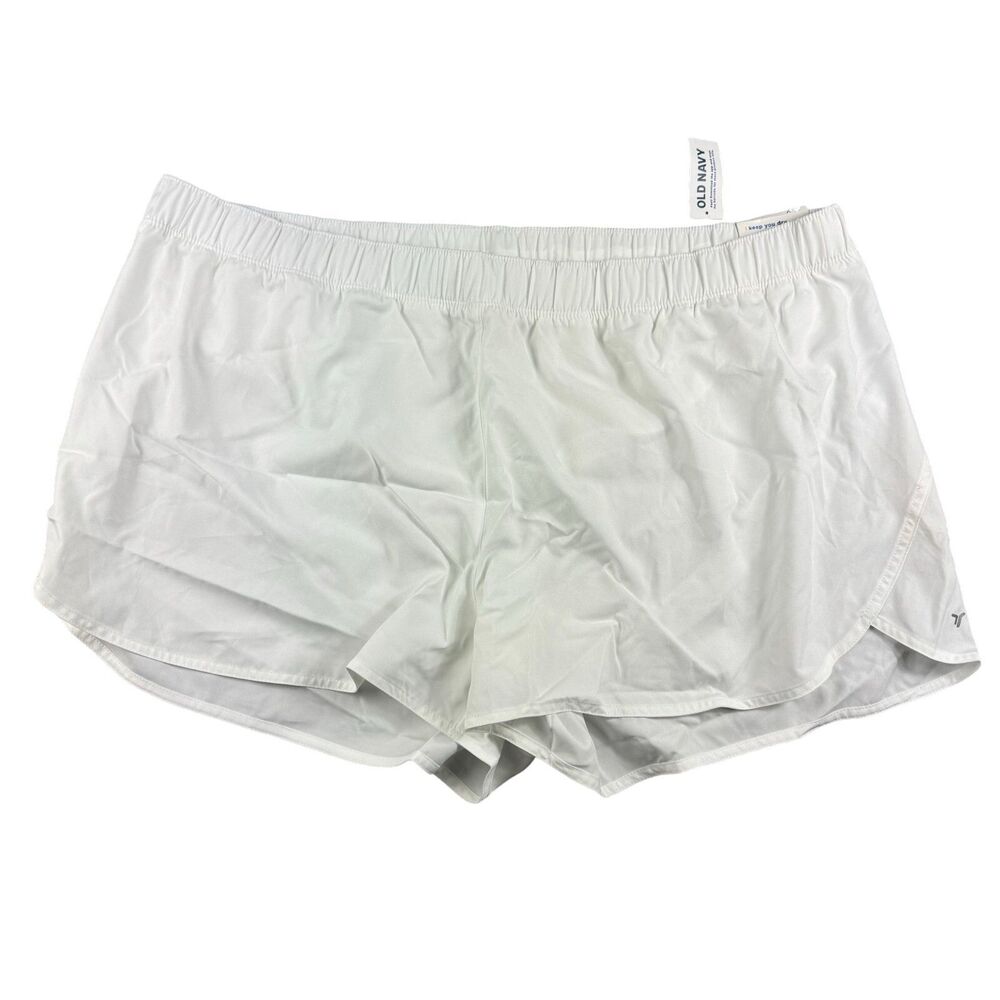 Old Navy Active Shorts Women's XXL White Lined Tech Quick Dry Stretch Athletic
